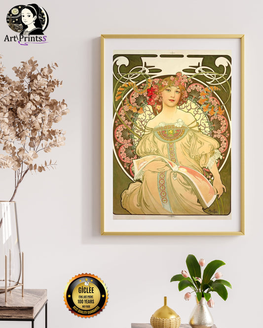AlphonseMucha-ReverieArtPrint-ArtNouveau-Woman