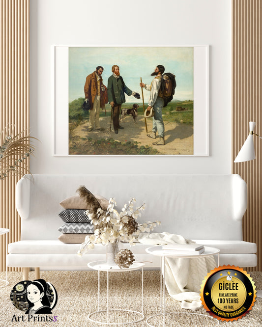 Courbet - "Bonjour, Monsieur Courbet" or The Meeting / La rencontre (1854)-Gustave Courbet-ArtPrintsS