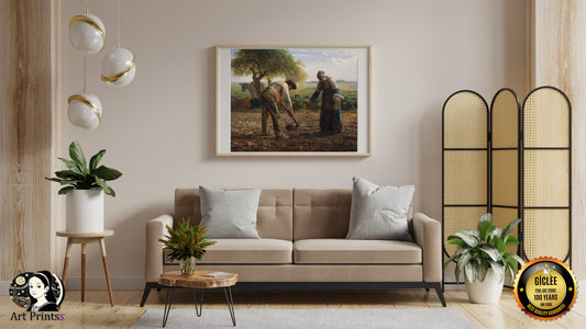 Millet - Potato Planters (1861)-Jean-François Millet-ArtPrintsS