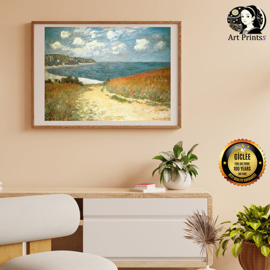 Monet - Path through the Wheat Fields (1882)-Claude Monet-ArtPrintsS