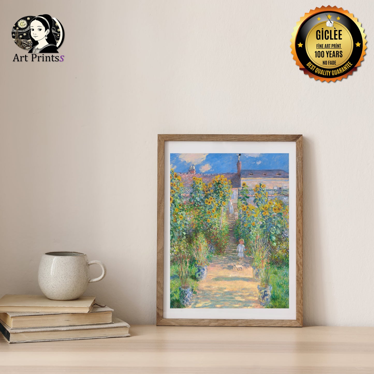 Monet - The Artist's Garden at Vétheuil (1881)-Claude Monet-ArtPrintsS