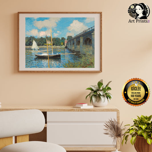 Monet - The Bridge at Argenteuil (1874)-Claude Monet-ArtPrintsS