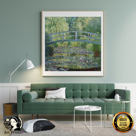 Monet - Water Lilies and Japanese Bridge (1897-1899)-Claude Monet-ArtPrintsS
