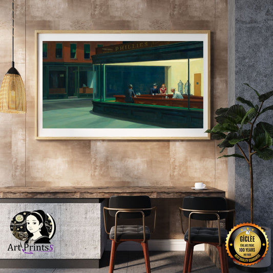 Nighthawks_Edward_Hopper-Art Print-Famous American Painting