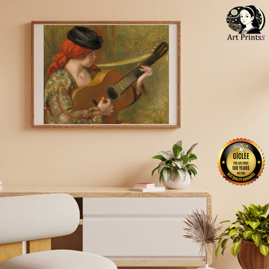 Renoir - Young Spanish Woman with a Guitar (1898)-Pierre-Auguste Renoir-ArtPrintsS