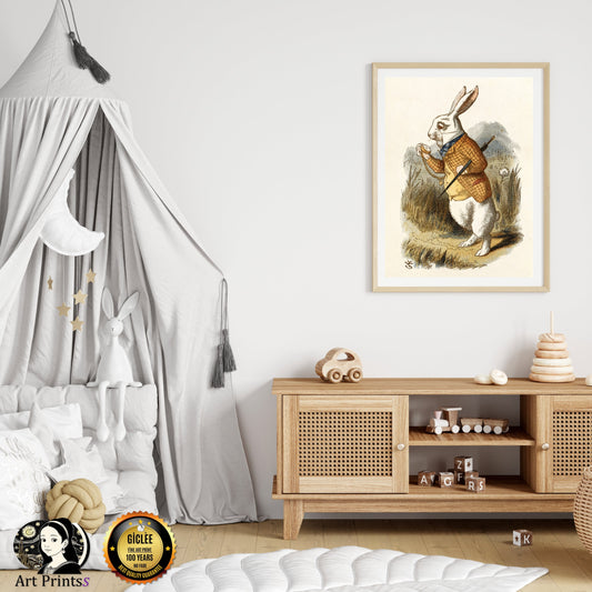 Tenniel - The White Rabbit (1865)-John Tenniel-ArtPrintsS