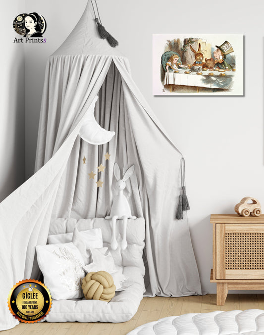 Tenniel - A Mad Tea Party (1865)-John Tenniel-ArtPrintsS