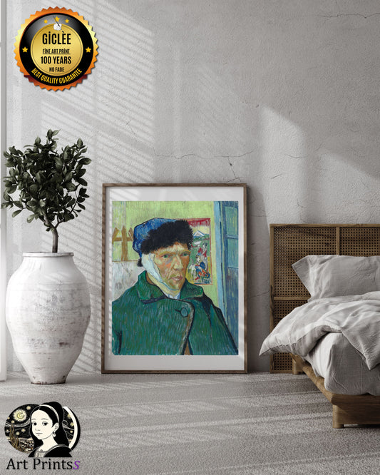 Van Gogh - Self-Portrait with Bandaged Ear (1889)-Vincent Van Gogh-ArtPrintsS