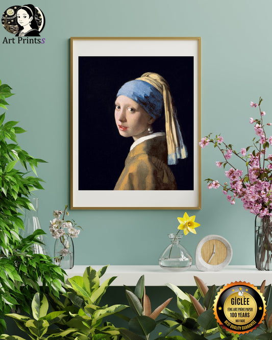 Vermeer - Girl with a Pearl Earring (1665)-Johannes Vermeer-ArtPrintsS