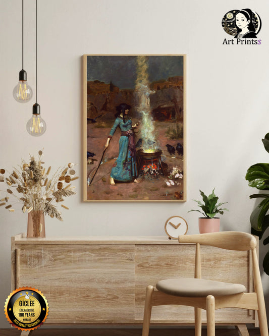 Waterhouse - The Magic Circle (1886)-John William Waterhouse-ArtPrintsS