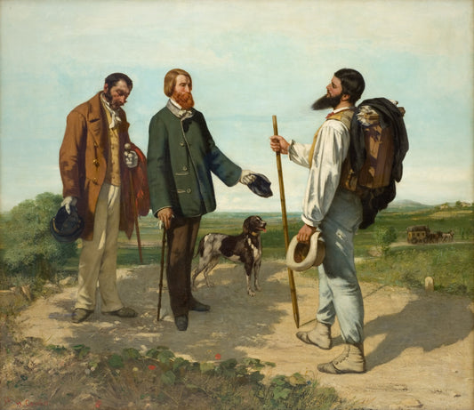 Courbet - "Bonjour, Monsieur Courbet" or The Meeting / La rencontre (1854)-Gustave Courbet-ArtPrintsS