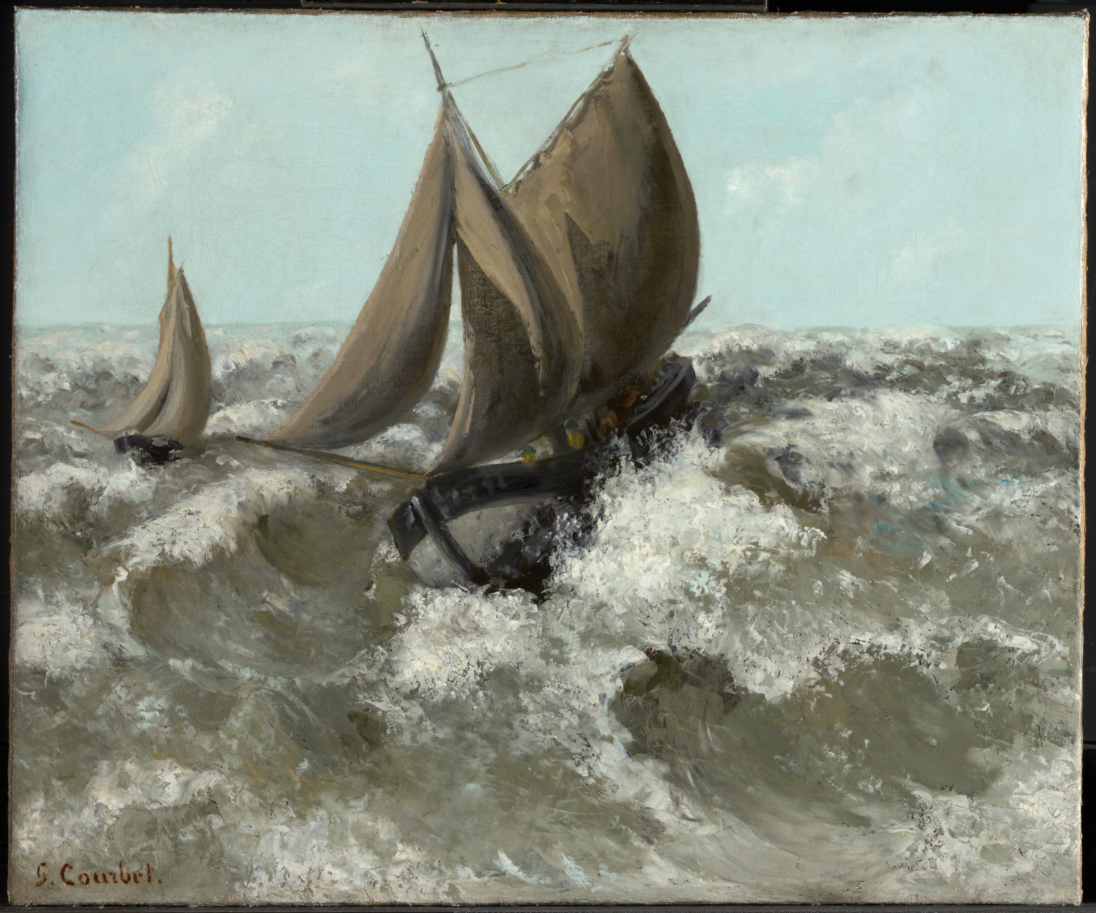Courbet - The Sailboat - Seascape (1869)-Gustave Courbet-ArtPrintsS