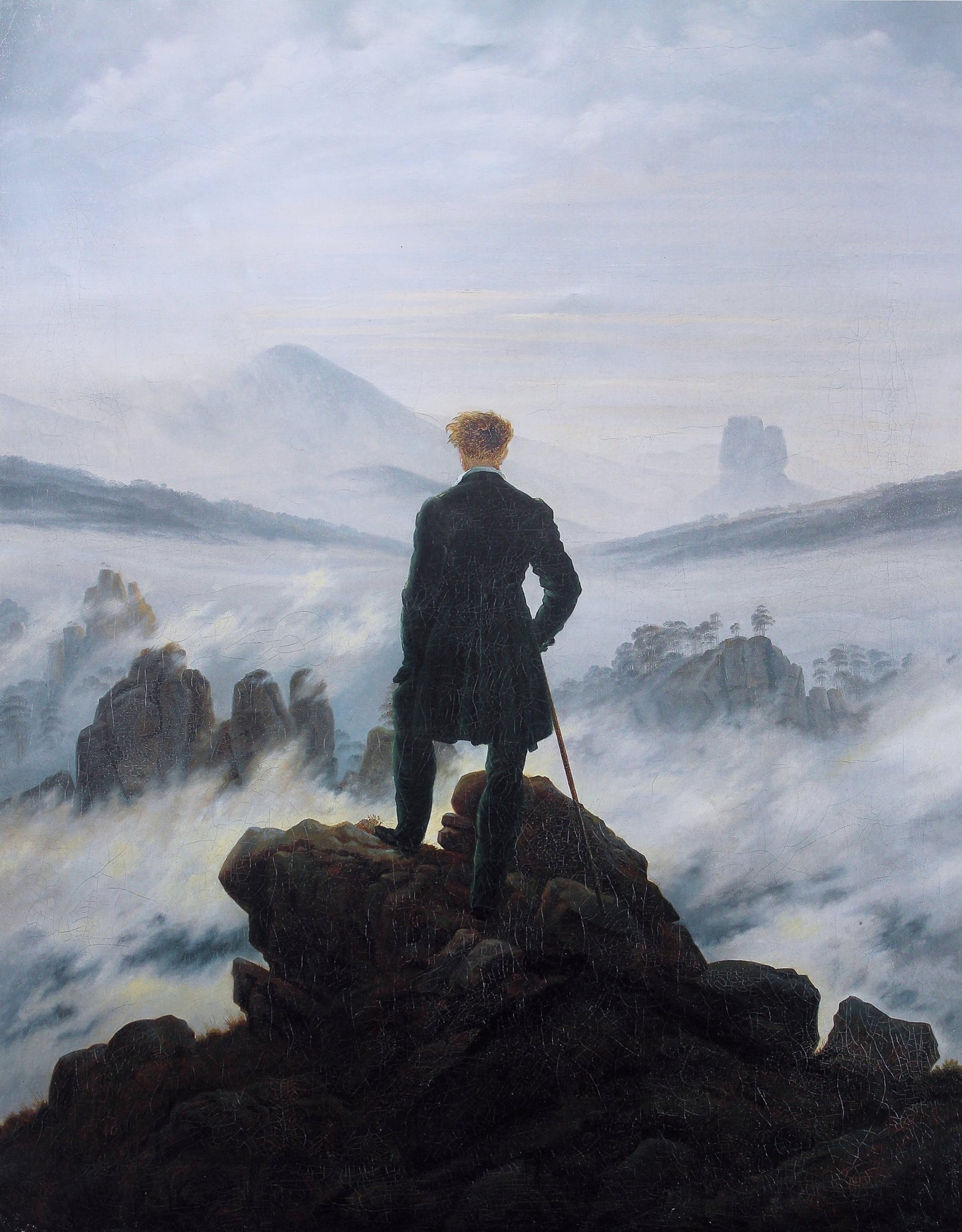 Friedrich - Wanderer above the Sea of Fog (1818)-Caspar David Friedrich-ArtPrintsS