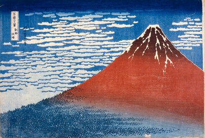 Katsushika Hokusai - Fine Wind, Clear Morning-Red Mount Fuji (1800-1849)