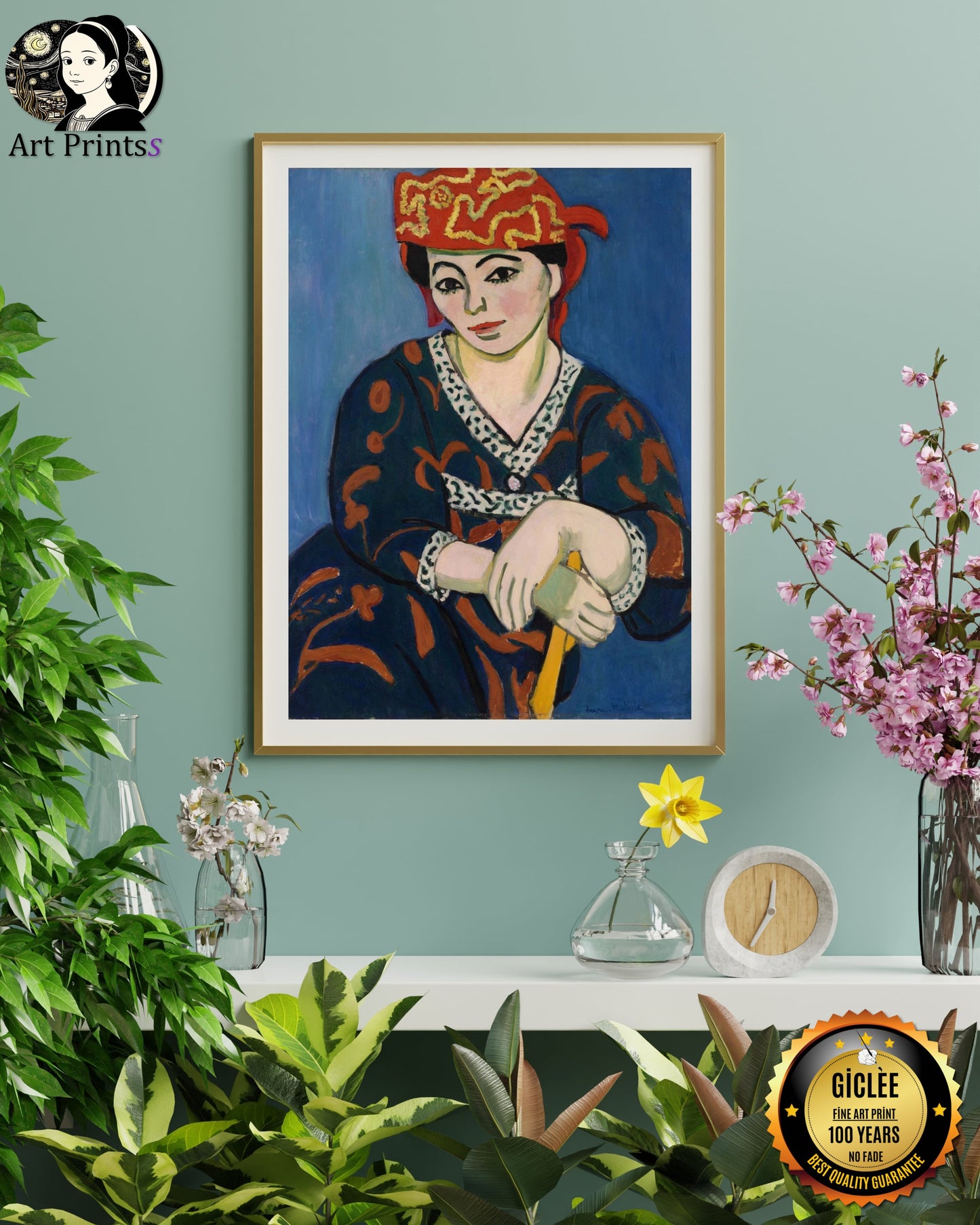 Matisse - The Red Madras Headdress / La Madras Rouge (1907)-Henri Matisse-ArtPrintsS