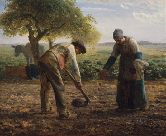 Millet - Potato Planters (1861)-Jean-François Millet-ArtPrintsS