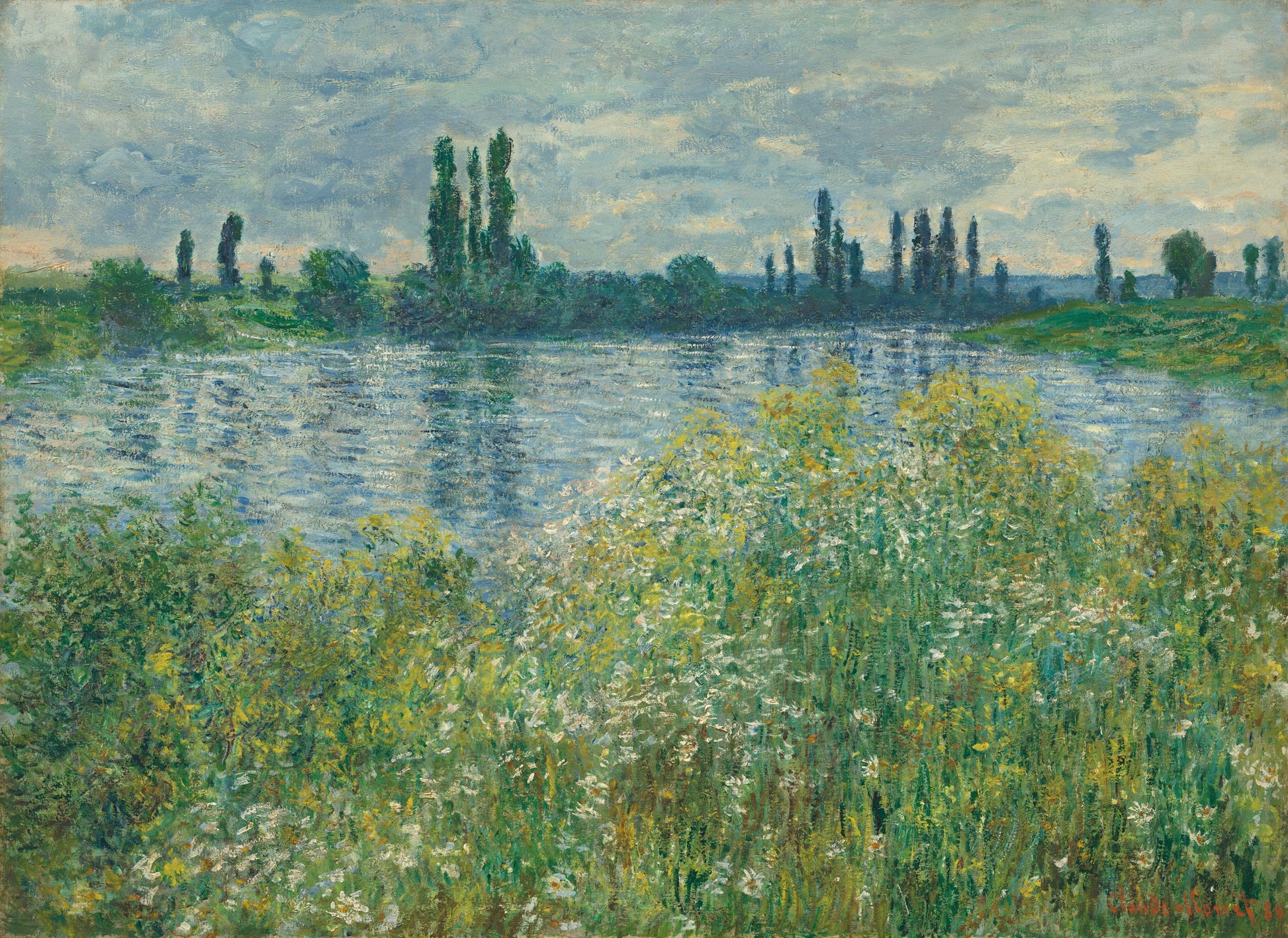 Monet - Banks of the Seine-Vétheuil (1880)-Claude Monet-ArtPrintsS