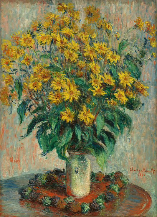 Monet - Jerusalem Artichoke Flowers (1880)-Claude Monet-ArtPrintsS