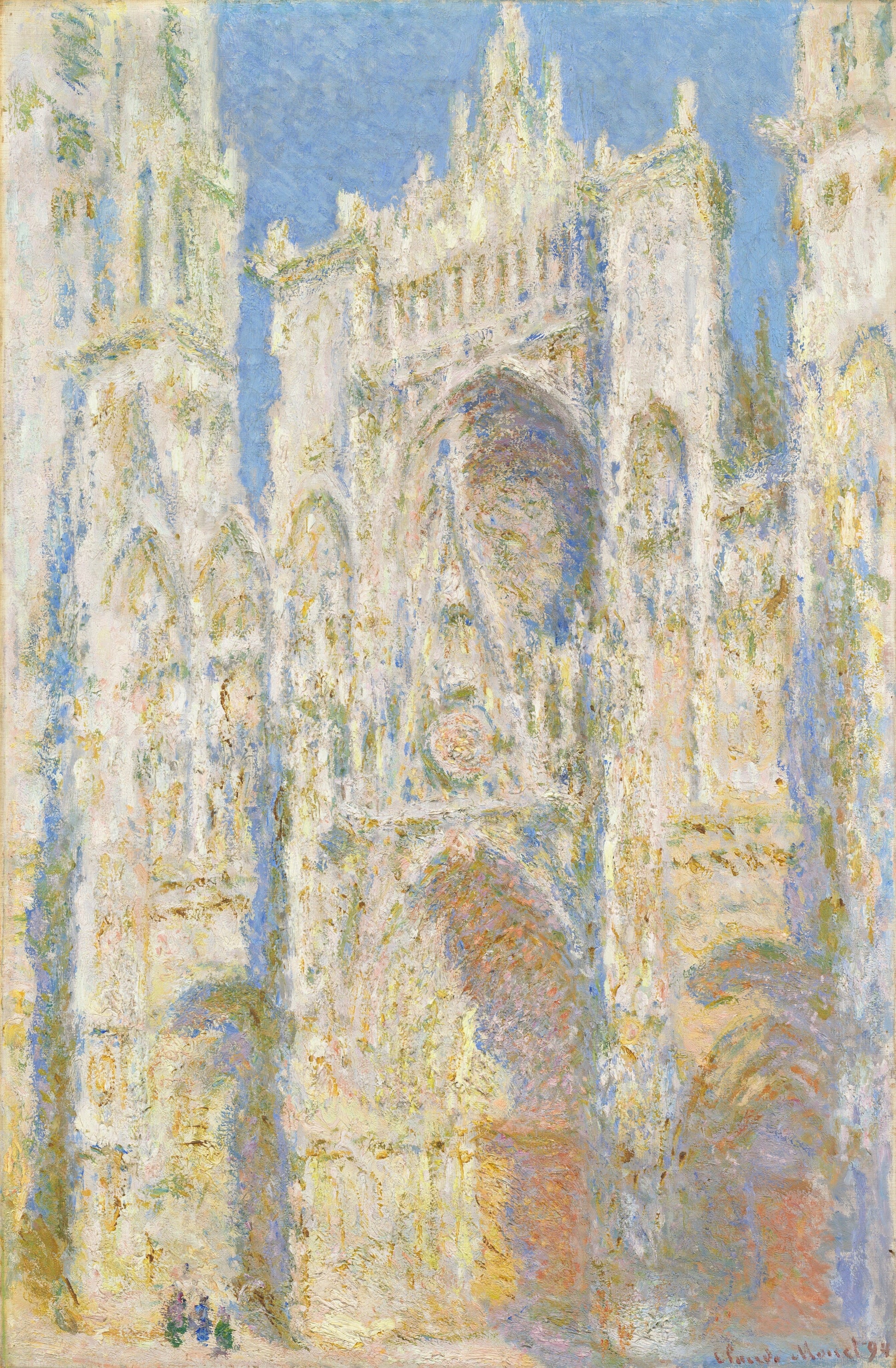 Monet - Rouen Cathedral, West Façade, Sunlight (1894)-Claude Monet-ArtPrintsS