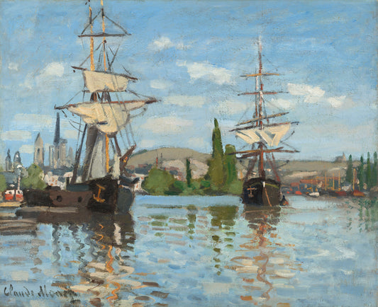 Monet - Ships Riding on the Seine at Rouen (1873)-Claude Monet-ArtPrintsS