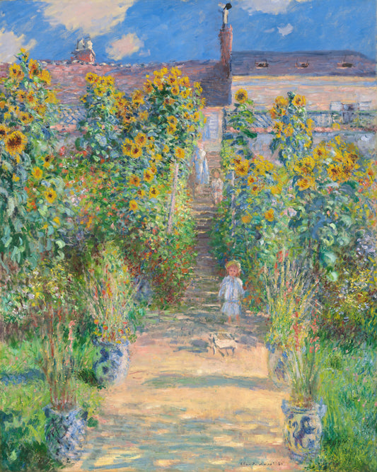 Monet - The Artist's Garden at Vétheuil (1881)-Claude Monet-ArtPrintsS