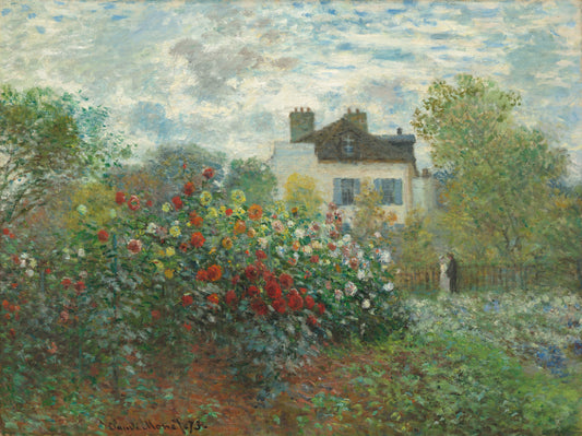 Monet - The Artist's Garden in Argenteuil - A Corner of the Garden with Dahlias (1873)-Claude Monet-ArtPrintsS