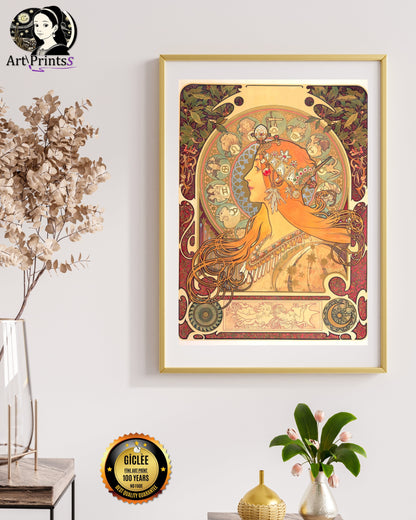 Mucha - Zodiac calendar for La Plume (1897)-Alphonse Mucha-ArtPrintsS