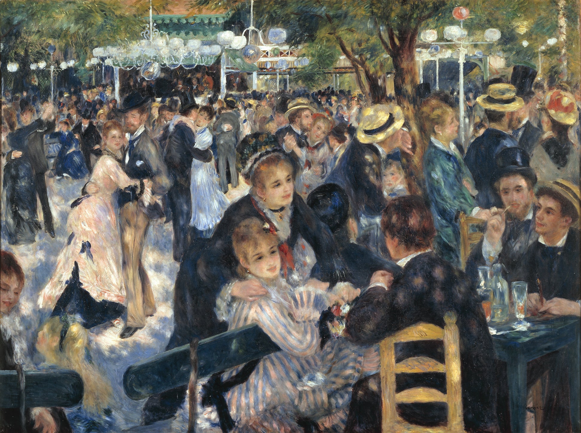 Renoir - Dance at Le Moulin de la Galette (1876)-Pierre-Auguste Renoir-ArtPrintsS