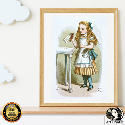 Tenniel - Drink Me from Alice's Adventures in Wonderland (1865)-John Tenniel-ArtPrintsS