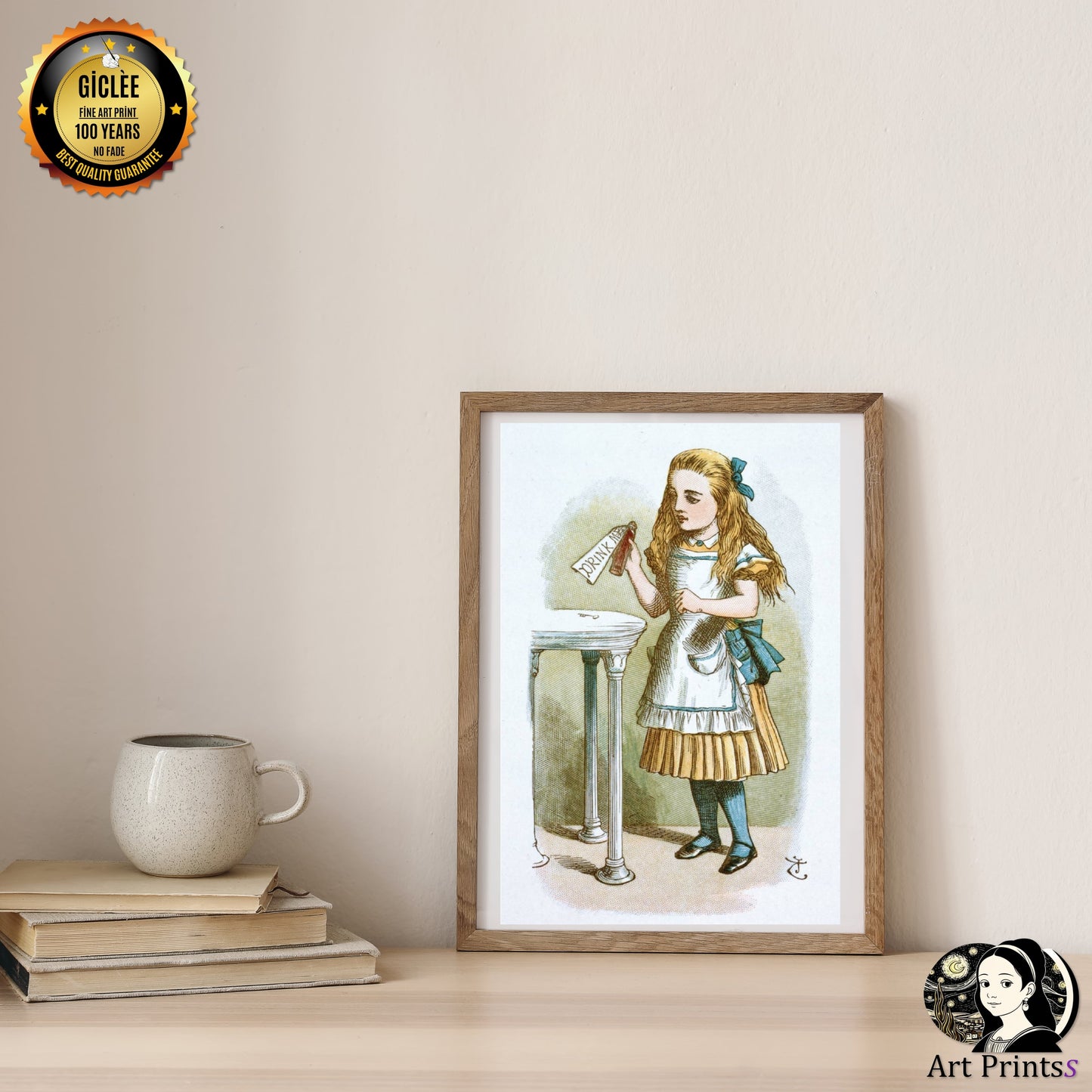 Tenniel - Drink Me from Alice's Adventures in Wonderland (1865)-John Tenniel-ArtPrintsS