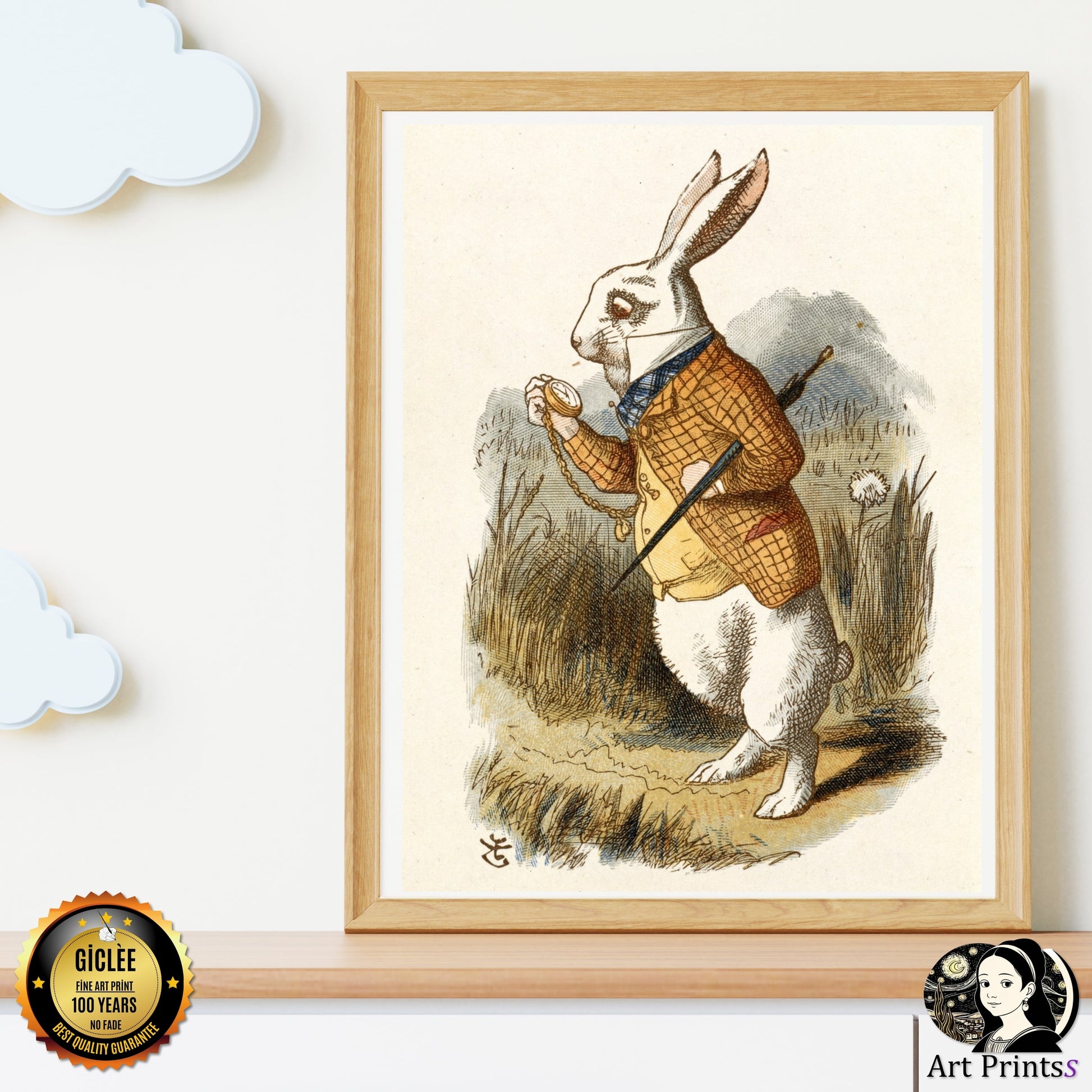 Tenniel - The White Rabbit (1865)-John Tenniel-ArtPrintsS