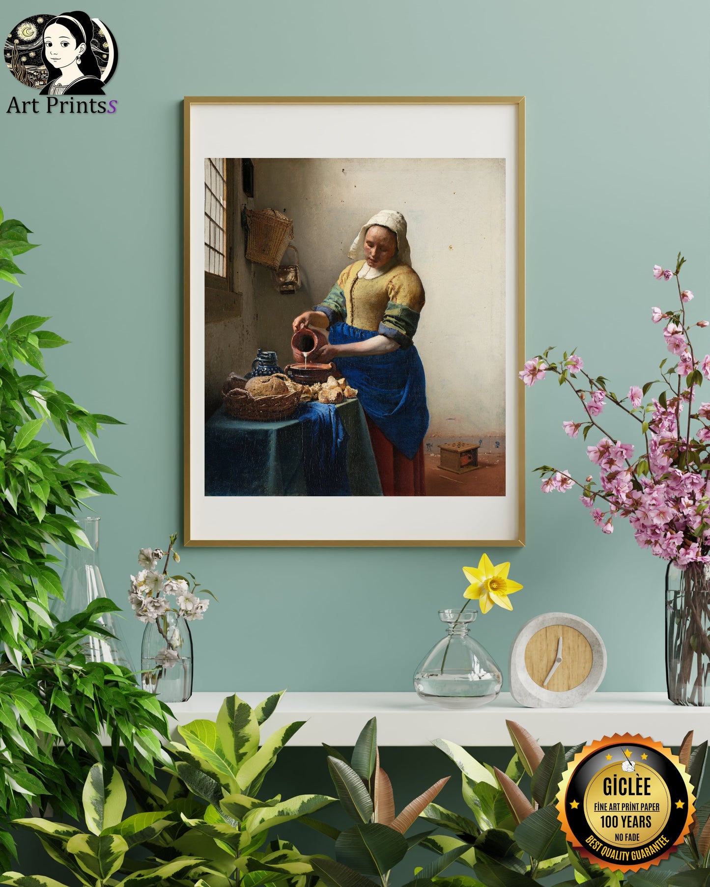 Vermeer - The Milkmaid (1658)-Johannes Vermeer-ArtPrintsS