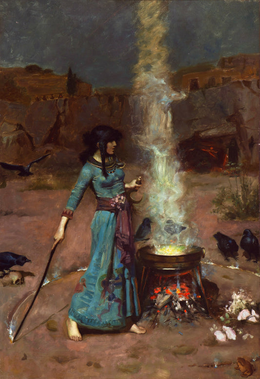 Waterhouse - The Magic Circle (1886)-John William Waterhouse-ArtPrintsS