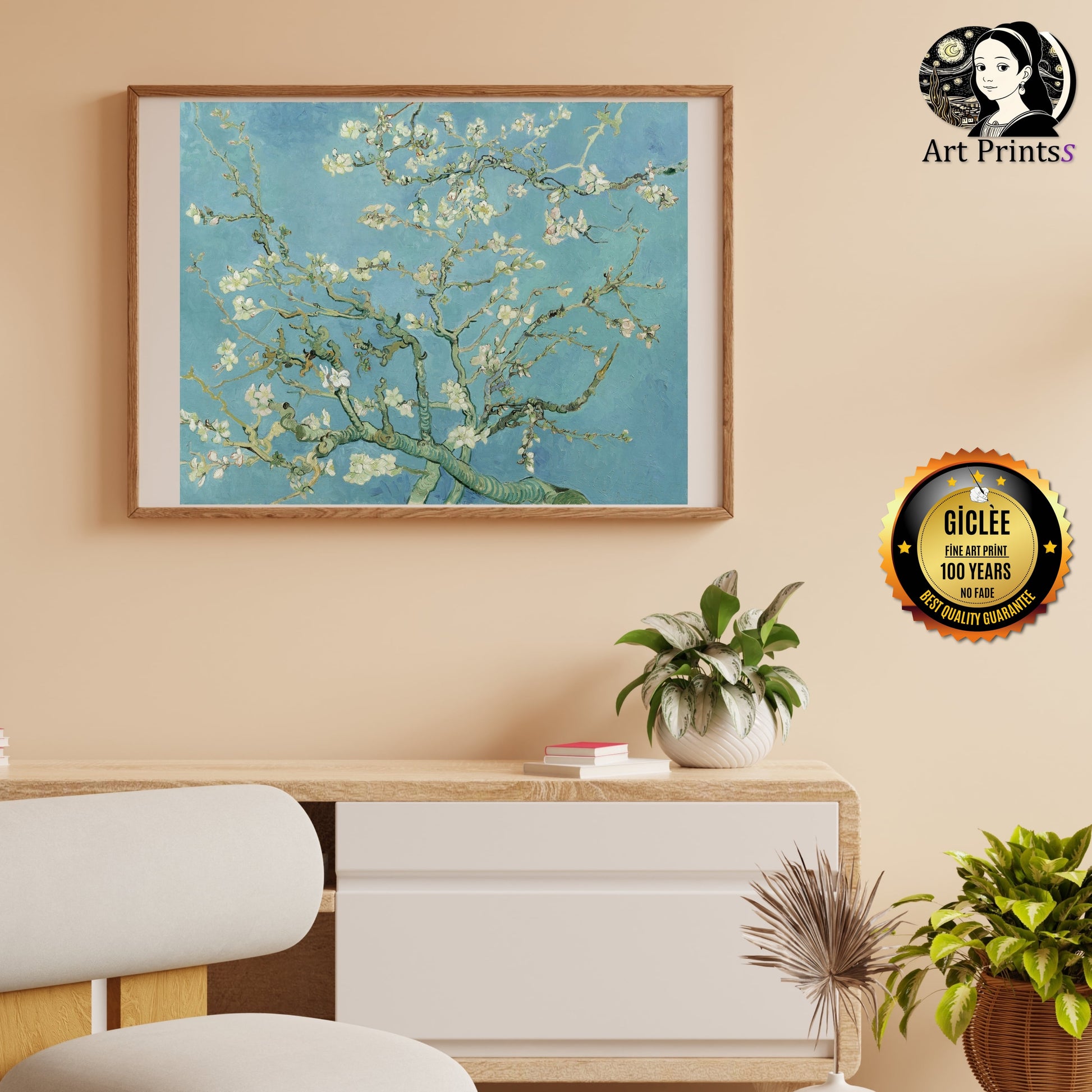 Van Gogh - Almond Blossoms (1890)-Vincent Van Gogh-ArtPrintsS