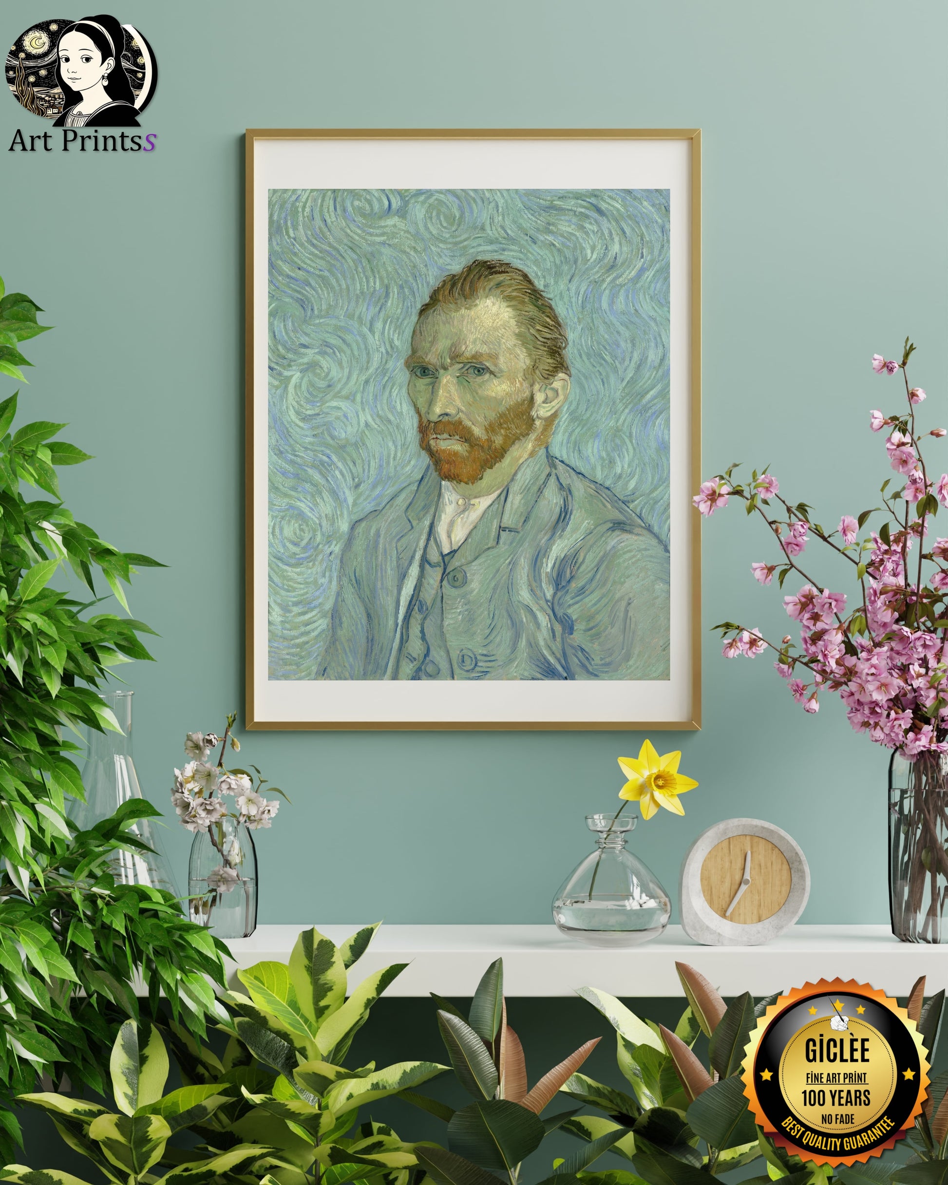Van Gogh - Self-Portrait (1889)-Vincent Van Gogh-ArtPrintsS
