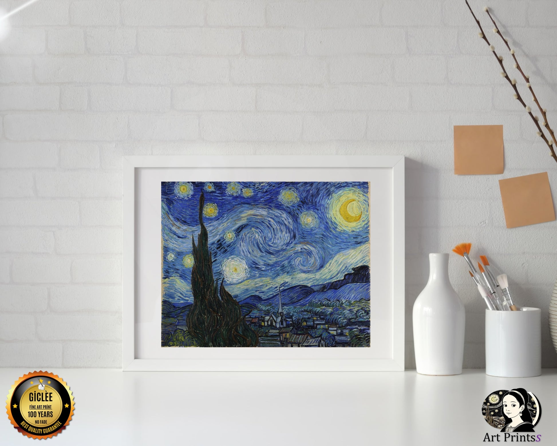Van Gogh - The Starry Night (1889)-Vincent Van Gogh-ArtPrintsS