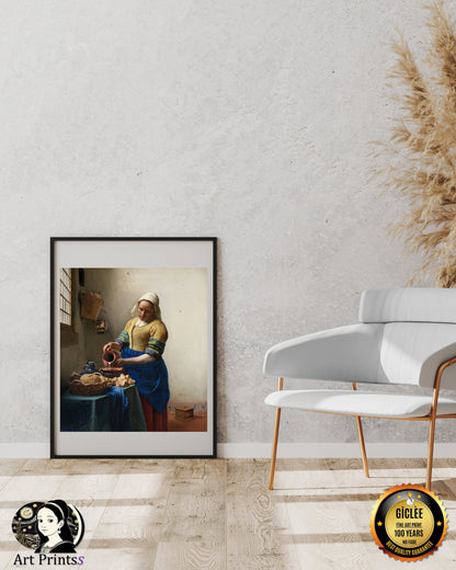 Vermeer - The Milkmaid (1658)-Johannes Vermeer-ArtPrintsS