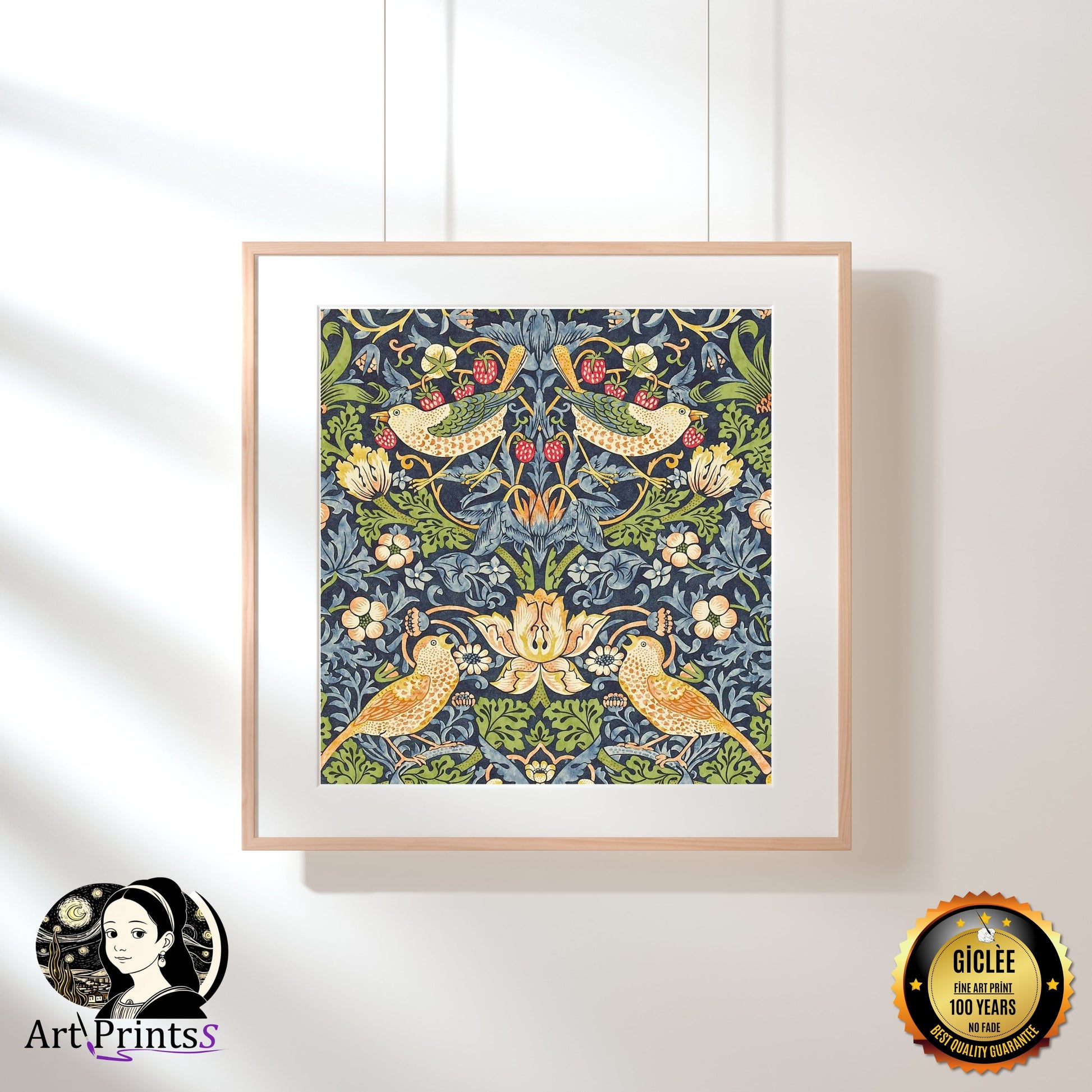 William-Morris-Strawberry-Thief-Art Print-Birds-ArtPrintsS