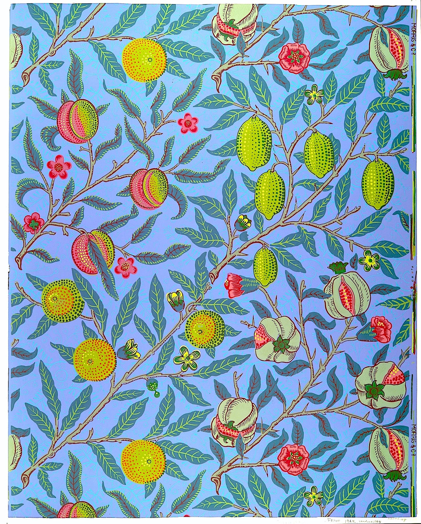 William Morris Pomegranate Art Print Pattern blue