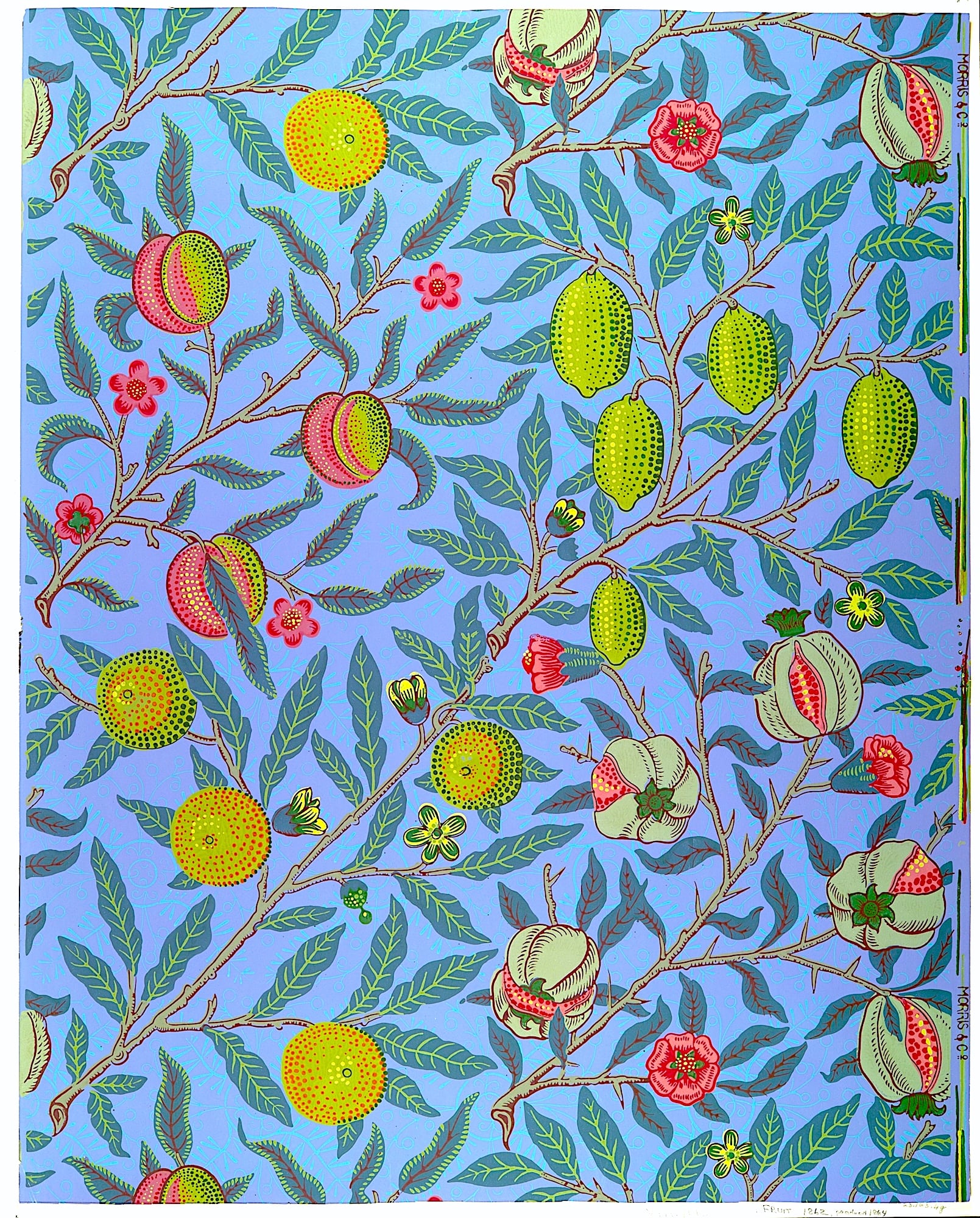 William Morris Pomegranate Art Print Pattern blue