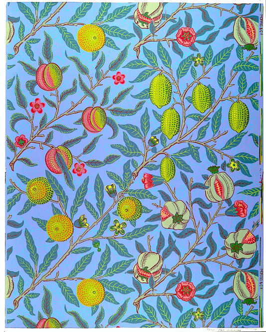 William Morris Pomegranate Art Print Pattern blue