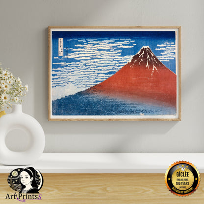 Katsushika Hokusai - Fine Wind, Clear Morning-Red Mount Fuji (1800-1849)